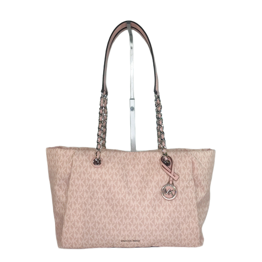 Michael Kors Georgia MK Logo Nylon Tote/Shoulder Bag-Smokey Rose/Pink-NWT
